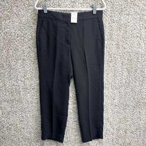 J. Crew Factory Dress Pants Women’s 8 Black Crepe Straight Leg Cropped NWT
